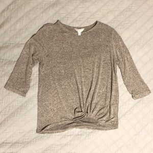 Market & Spruce Front Tie Fuzzy Tee